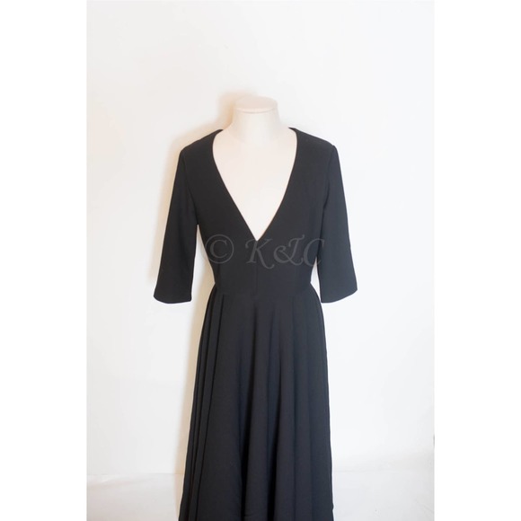 BHLDN Anthropologie Valdis Dress Black midi NEW - Picture 6 of 10